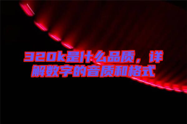 320k是什么品質(zhì),詳解數(shù)字的音質(zhì)和格式