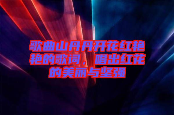 歌曲山丹丹開花紅艷艷的歌詞,唱出紅花的美麗與堅強(qiáng)