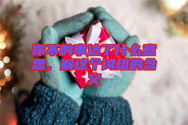 你不的事達了什么意思,解這個詞組的含義