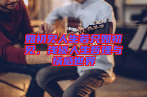 如初見人生若只如初見,淺談人生哲理與情感世界