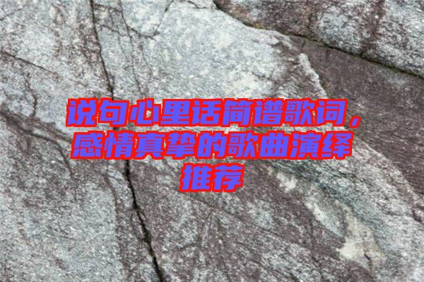 說句心里話簡譜歌詞,感情真摯的歌曲演繹推薦