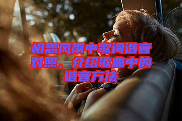 相思風(fēng)雨中歌詞諧音對(duì)照,介紹歌曲中的諧音方法