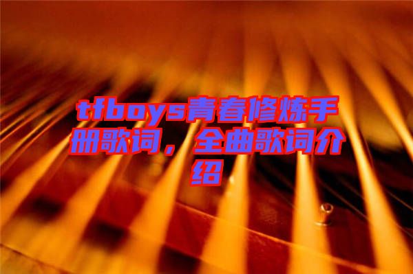 tfboys青春修煉手冊歌詞,全曲歌詞介紹