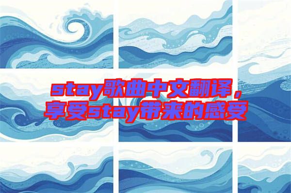 stay歌曲中文翻譯，享受stay帶來的感受