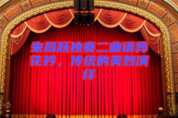 朱昌躍獨奏二曲譜葬花吟,傳統的美妙演繹