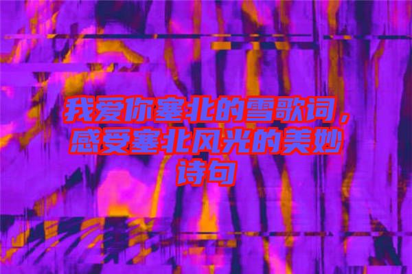 我愛你塞北的雪歌詞,感受塞北風光的美妙詩句