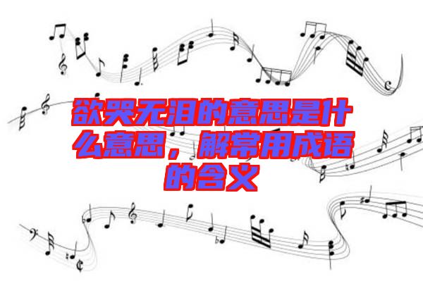 欲哭無(wú)淚的意思是什么意思,解常用成語(yǔ)的含義