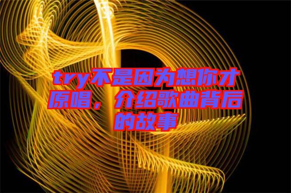 try不是因為想你才原唱,介紹歌曲背后的故事