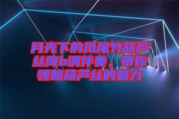 月光下的鳳尾竹葫蘆絲降b調伴奏,帶你領略葫蘆絲的魅力
