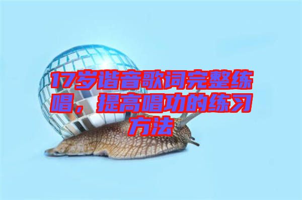 17歲諧音歌詞完整練唱,提高唱功的練習方法