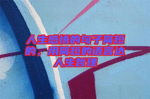 人生感悟的句子簡短的,用簡短的語言達人生哲理