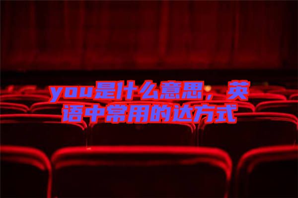 you是什么意思,英語(yǔ)中常用的達(dá)方式