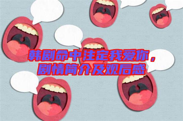 韓劇命中注定我愛你,劇情簡介及觀后感