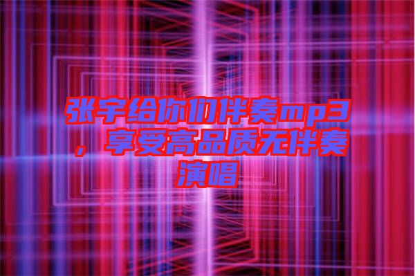 張宇給你們伴奏mp3,享受高品質無伴奏演唱