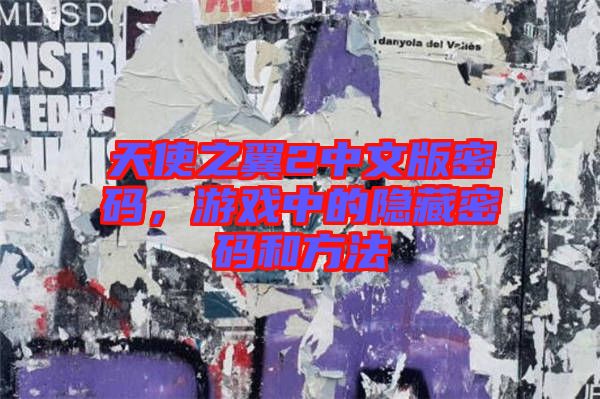 天使之翼2中文版密碼,游戲中的隱藏密碼和方法