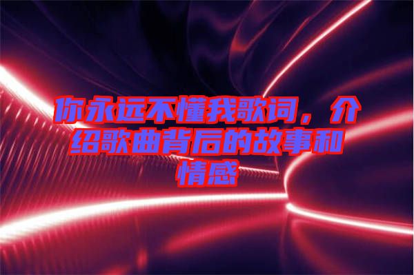 你永遠(yuǎn)不懂我歌詞,介紹歌曲背后的故事和情感