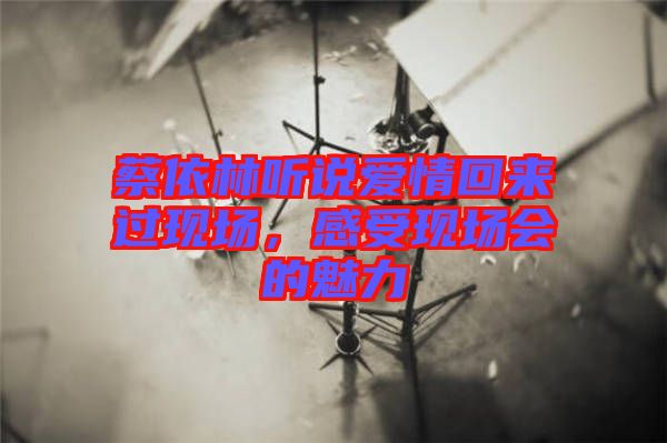 蔡依林聽說愛情回來過現場,感受現場會的魅力