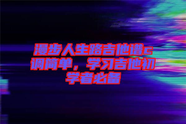 漫步人生路吉他譜c調簡單,學習吉他初學者必備