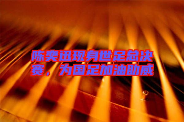 陳奕迅現(xiàn)身世足總決賽,為國足加油助威