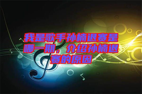 我是歌手孫楠退賽是哪一期,介紹孫楠退賽的原因