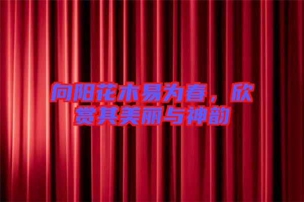 向陽(yáng)花木易為春,欣賞其美麗與神韻