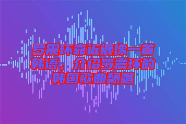 羅震環靠近很像一首韓語,介紹羅震環的韓國歌曲翻唱