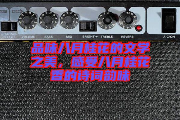 品味八月桂花的文學(xué)之美,感受八月桂花香的詩詞韻味