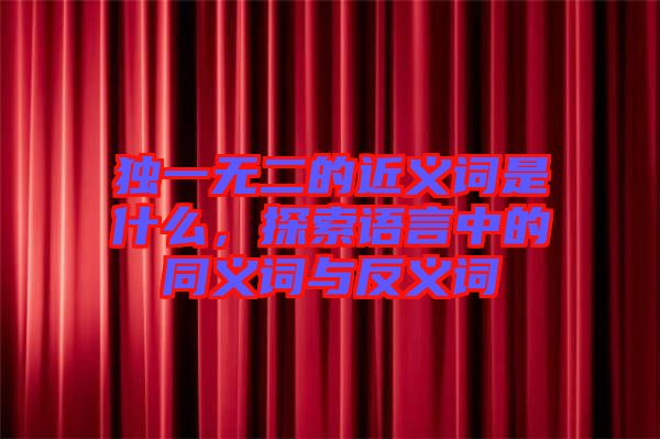 獨(dú)一無(wú)二的近義詞是什么,探索語(yǔ)言中的同義詞與反義詞