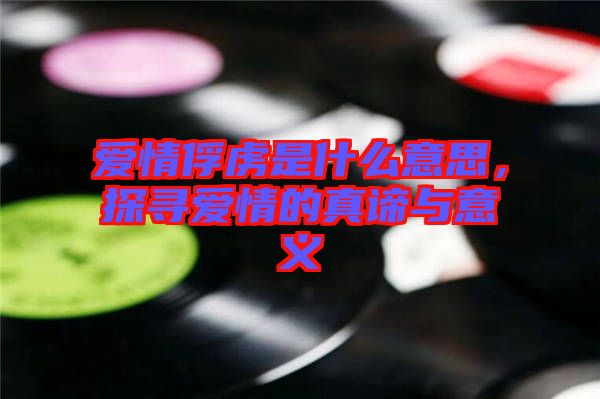 愛情俘虜是什么意思,探尋愛情的真諦與意義