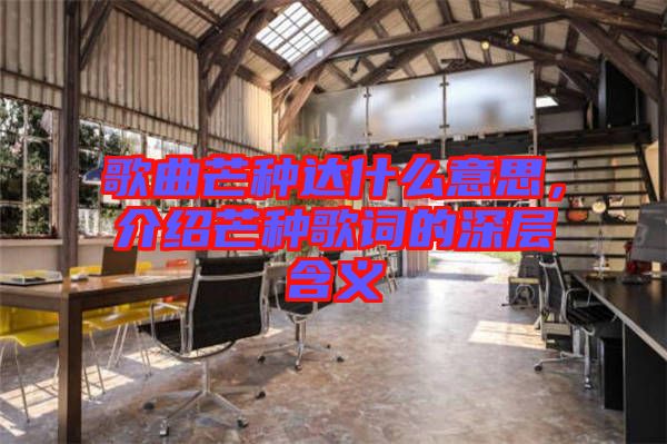 歌曲芒種達什么意思,介紹芒種歌詞的深層含義