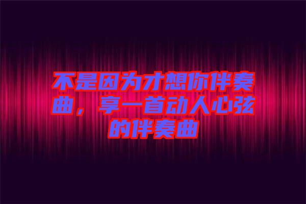 不是因為才想你伴奏曲,享一首動人心弦的伴奏曲