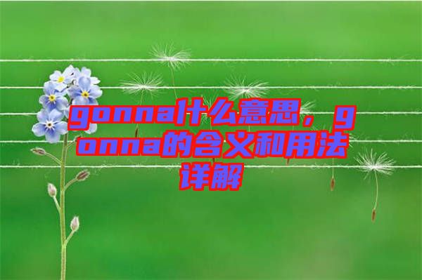 gonna什么意思,gonna的含義和用法詳解
