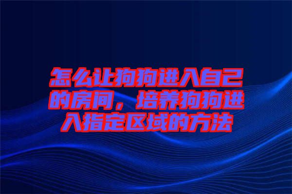 怎么讓狗狗進入自己的房間,培養狗狗進入指定區域的方法