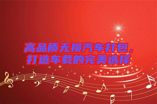 高品質(zhì)無(wú)損汽車打包，打造車載的完美選擇