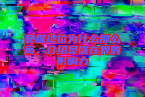 竇唯地位為什么那么高,介紹竇唯在界的影響力