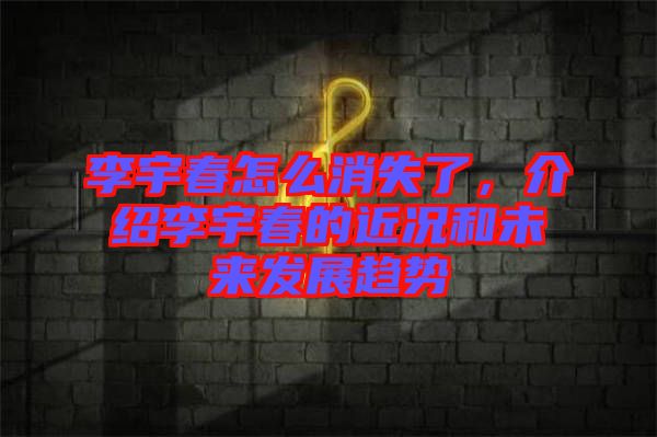 李宇春怎么消失了，介紹李宇春的近況和未來發展趨勢