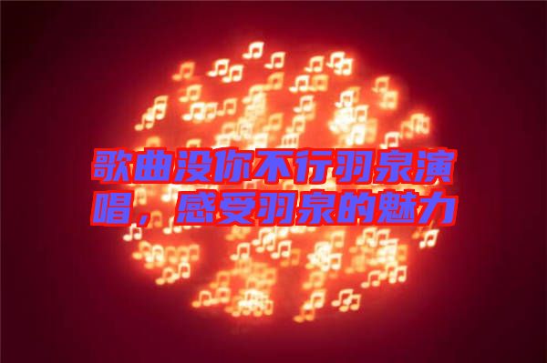 歌曲沒你不行羽泉演唱,感受羽泉的魅力