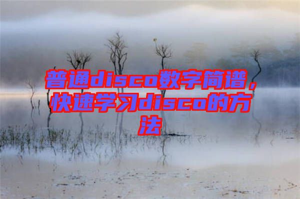 普通disco數(shù)字簡譜,快速學習disco的方法