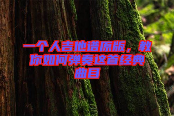 一個人吉他譜原版，教你如何彈奏這首經典曲目