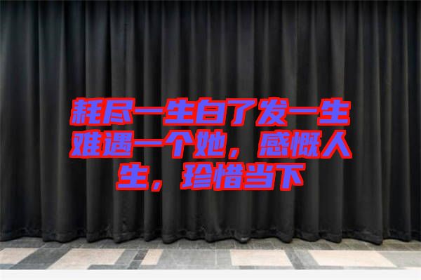 耗盡一生白了發一生難遇一個她,感慨人生,珍惜當下