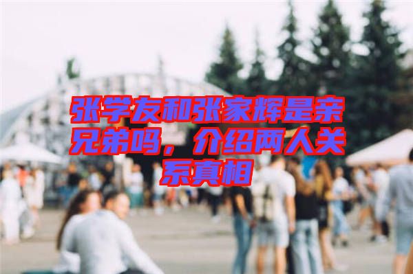 張學友和張家輝是親兄弟嗎,介紹兩人關系真相