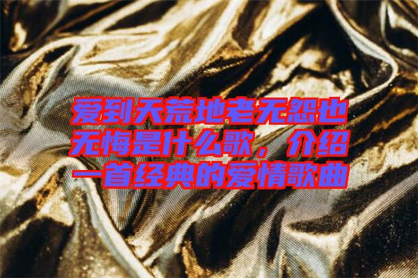 愛到天荒地老無怨也無悔是什么歌,介紹一首經典的愛情歌曲