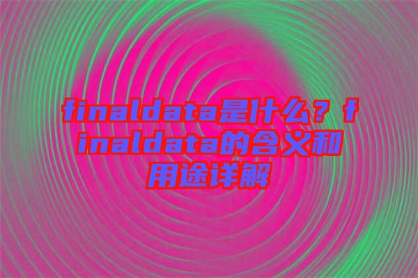 finaldata是什么?finaldata的含義和用途詳解