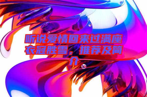 聽說愛情回來過滿座衣冠勝雪,推薦及簡介