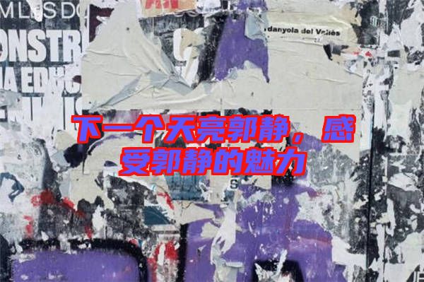 下一個天亮郭靜,感受郭靜的魅力