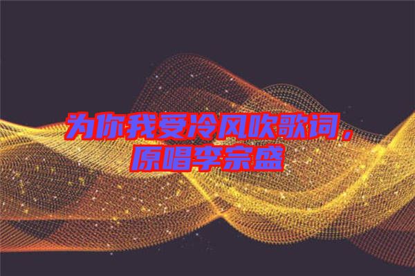 為你我受冷風吹歌詞，原唱李宗盛