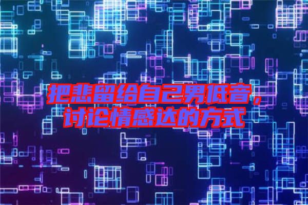 把悲留給自己男低音,討論情感達的方式