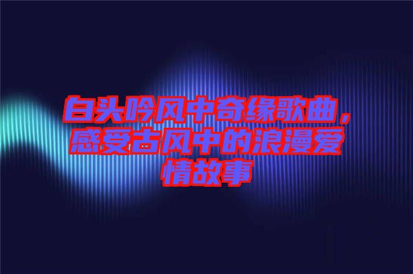 白頭吟風中奇緣歌曲,感受古風中的浪漫愛情故事