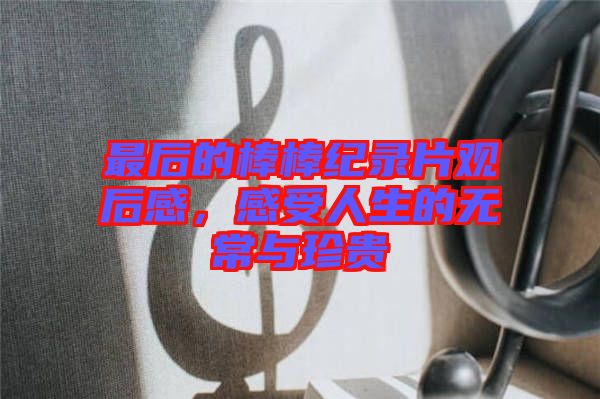 最后的棒棒紀錄片觀后感,感受人生的無常與珍貴