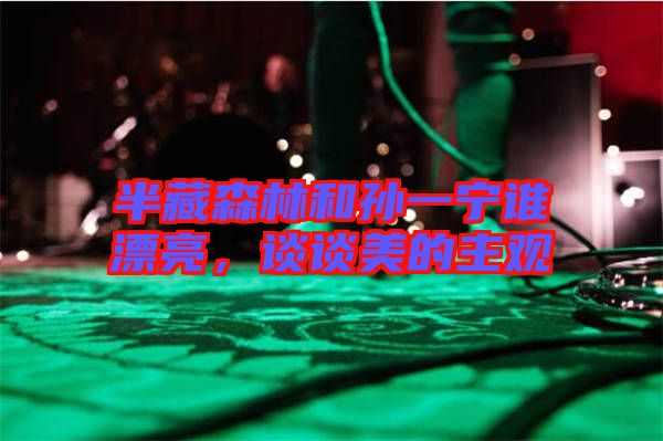 半藏森林和孫一寧誰漂亮,談?wù)劽赖闹饔^